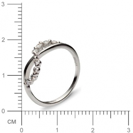 Кольцо с 8 бриллиантами из белого золота  (арт. 300329)