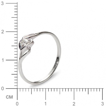 Кольцо с 1 бриллиантом из белого золота  (арт. 300334)