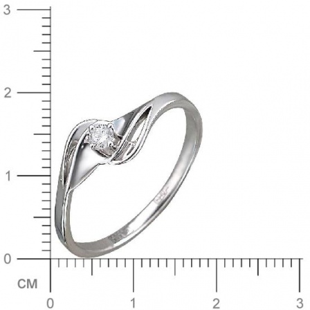 Кольцо с 1 бриллиантом из белого золота  (арт. 300337)