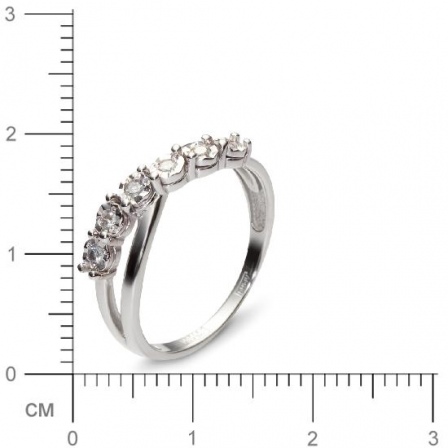 Кольцо с 6 бриллиантами из белого золота  (арт. 300347)