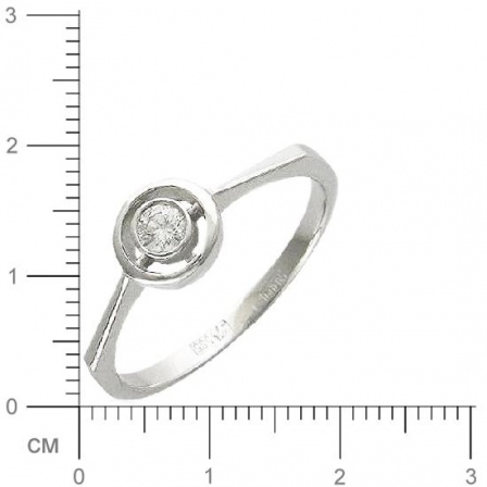 Кольцо с 1 бриллиантом из белого золота  (арт. 300349)