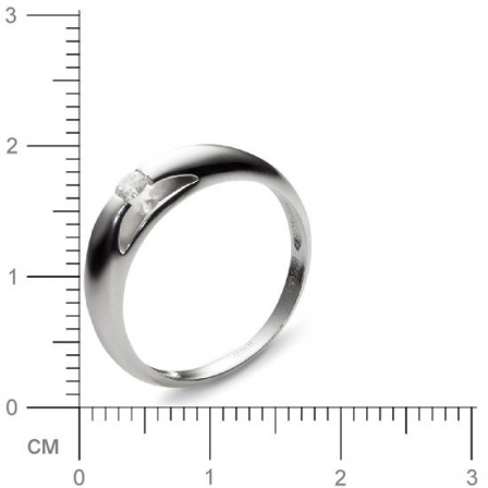 Кольцо с 1 бриллиантом из белого золота  (арт. 300350)