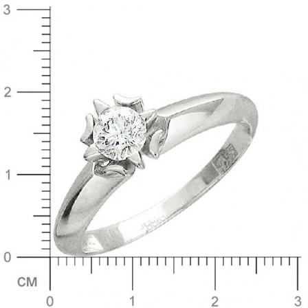 Кольцо с 1 бриллиантом из белого золота  (арт. 300354)