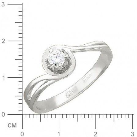 Кольцо с 1 бриллиантом из белого золота (арт. 300424)