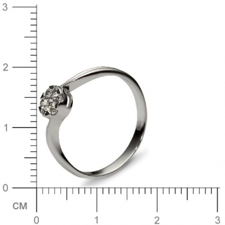 Кольцо с 7 бриллиантами из белого золота  (арт. 300455)