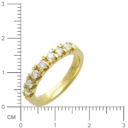 Кольцо с 7 бриллиантами из жёлтого золота  (арт. 300462)