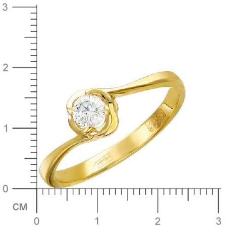 Кольцо с 1 бриллиантом из жёлтого золота  (арт. 300471)