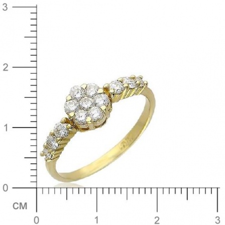 Кольцо с 13 бриллиантами из жёлтого золота 750 пробы (арт. 300496)
