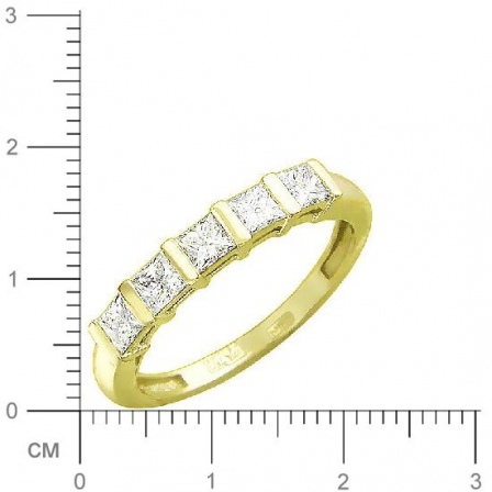Кольцо с 5 бриллиантами из жёлтого золота 750 пробы (арт. 300527)