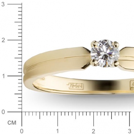 Кольцо с 1 бриллиантом из жёлтого золота 750 пробы (арт. 300552)