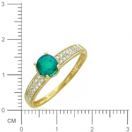 Кольцо с 83 бриллиантами, изумрудом из жёлтого золота 750 пробы (арт. 300572)