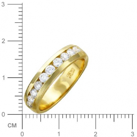 Кольцо с 10 бриллиантами из жёлтого золота 750 пробы (арт. 300575)