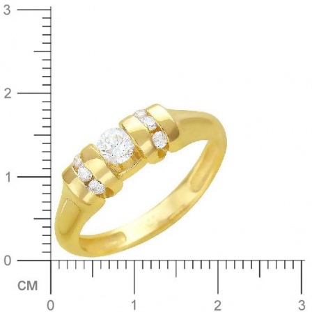 Кольцо с 7 бриллиантами из жёлтого золота 750 пробы (арт. 300579)
