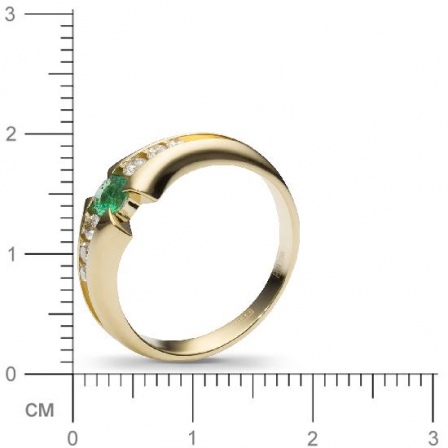 Кольцо с 7 бриллиантами из жёлтого золота 750 пробы (арт. 300581)