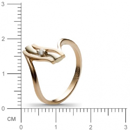 Кольцо с 1 бриллиантом из комбинированного золота  (арт. 300634)
