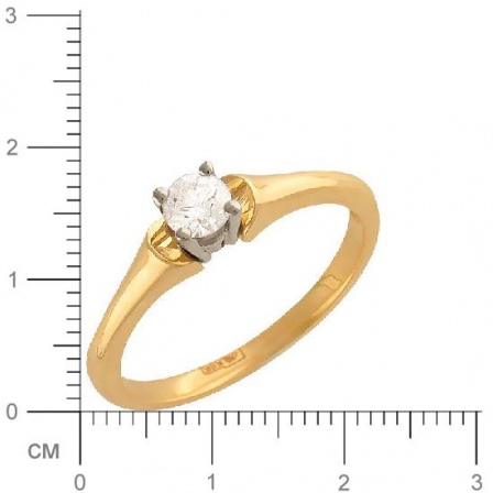 Кольцо с 1 бриллиантом из комбинированного золота  (арт. 300643)