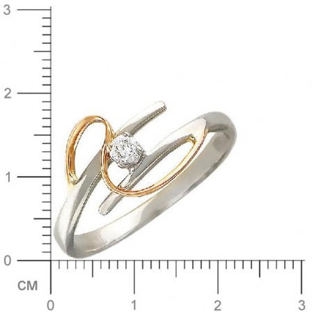 Кольцо с 1 бриллиантом из комбинированного золота  (арт. 300644)