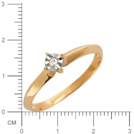 Кольцо с 1 бриллиантом из комбинированного золота  (арт. 300673)
