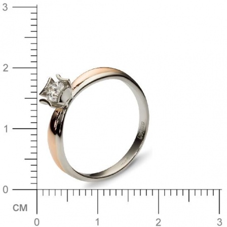 Кольцо с 1 бриллиантом из комбинированного золота  (арт. 300679)