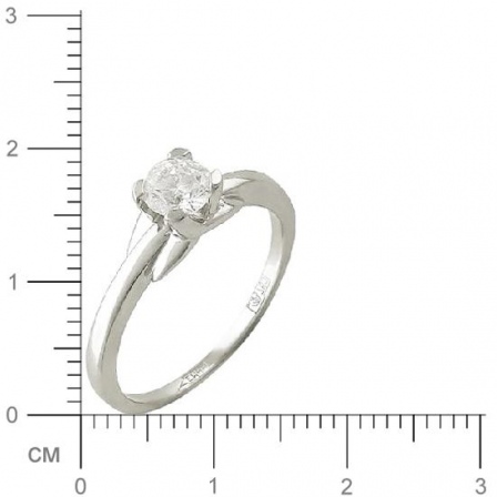Кольцо с 1 бриллиантом из белого золота 750 пробы (арт. 300687)