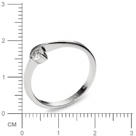 Кольцо с 1 бриллиантом из белого золота 750 пробы (арт. 300690)