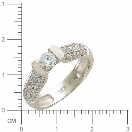 Кольцо с 43 бриллиантами из белого золота 750 пробы (арт. 300691)