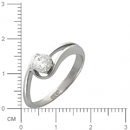 Кольцо с 1 бриллиантом из белого золота 750 пробы (арт. 300693)
