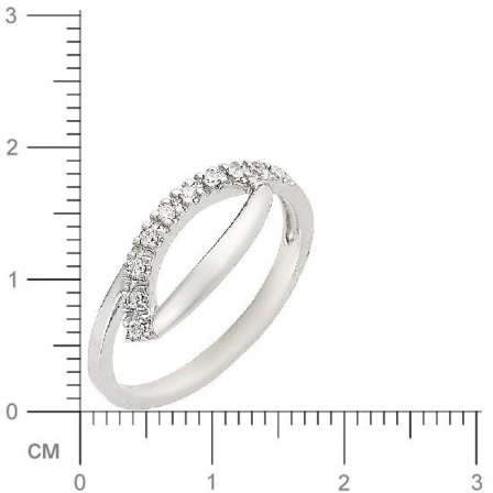 Кольцо с 10 бриллиантами из белого золота 750 пробы (арт. 300703)