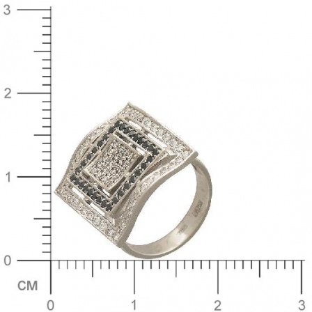 Яркое кольцо с 105 бриллиантами из белого золота 750 пробы (арт. 300706)
