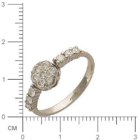 Кольцо с 13 бриллиантами из белого золота 750 пробы (арт. 300708)