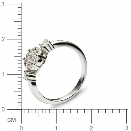 Кольцо с 9 бриллиантами из белого золота 750 пробы (арт. 300715)
