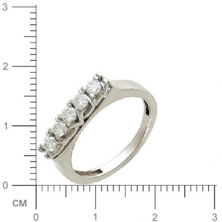 Кольцо с 5 бриллиантами из белого золота 750 пробы (арт. 300717)
