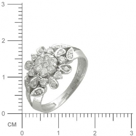 Кольцо с 23 бриллиантами из белого золота 750 пробы (арт. 300725)