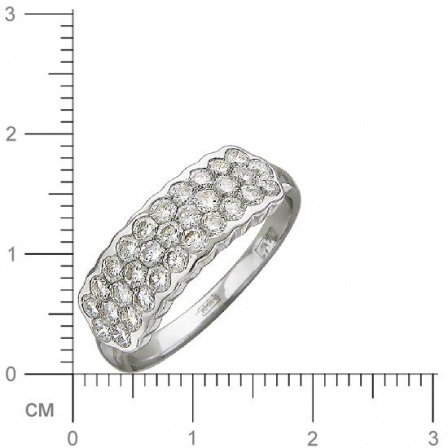 Кольцо с 31 бриллиантами из белого золота 750 пробы (арт. 300729)