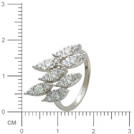 Кольцо с 21 бриллиантами из белого золота 750 пробы (арт. 300749)