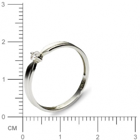 Кольцо с 1 бриллиантом из белого золота 750 пробы (арт. 300832)