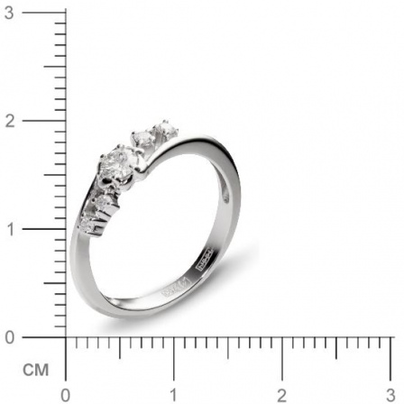 Кольцо с 5 бриллиантами из белого золота 750 пробы (арт. 300837)