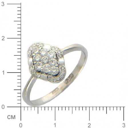 Кольцо с 29 бриллиантами из белого золота 750 пробы (арт. 300846)
