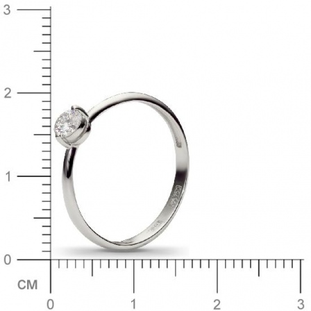 Кольцо с 1 бриллиантом из белого золота 750 пробы (арт. 300849)