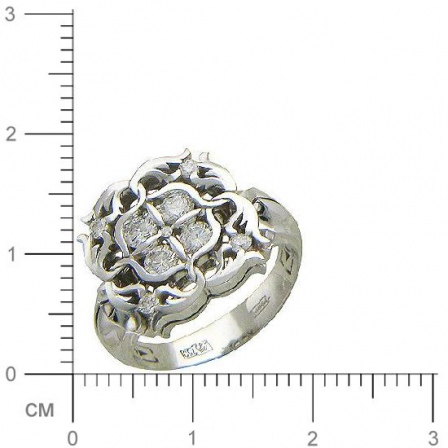 Кольцо с 9 бриллиантами из белого золота 750 пробы (арт. 300864)