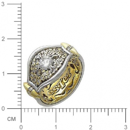 Кольцо с 64 бриллиантами из комбинированного золота 750 пробы (арт. 300924)