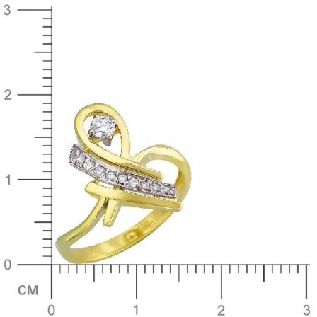 Кольцо с 10 бриллиантами из комбинированного золота 750 пробы (арт. 300939)