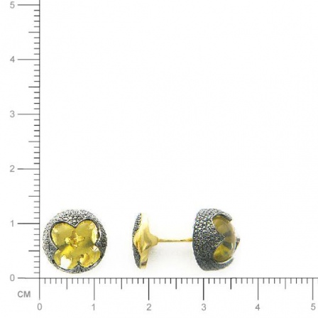 Запонки с 464 бриллиантами, 2 цитринами из жёлтого золота 750 пробы (арт. 301059)