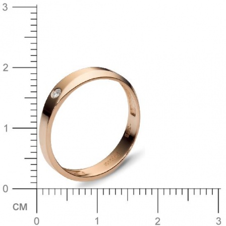 Кольцо с 1 бриллиантом из красного золота  (арт. 301103)