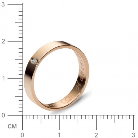 Кольцо с 1 бриллиантом из красного золота (арт. 301107)