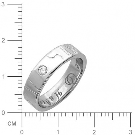 Кольцо с 1 бриллиантом из белого золота  (арт. 301131)