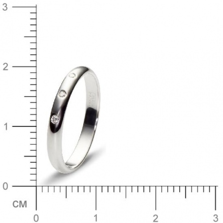 Кольцо с 3 бриллиантами из белого золота  (арт. 301142)