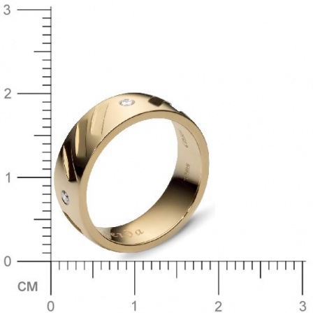 Кольцо с 4 бриллиантами из жёлтого золота  (арт. 301153)