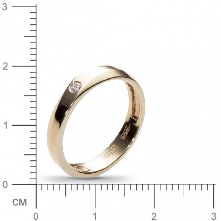 Кольцо с 1 бриллиантом из жёлтого золота  (арт. 301155)