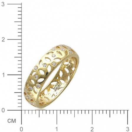 Кольцо с 32 бриллиантами из жёлтого золота 750 пробы (арт. 301157)